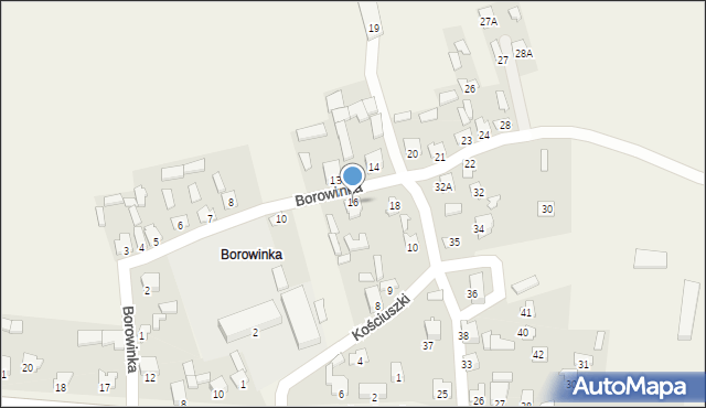 Komarów-Osada, Borowinka, 16, mapa Komarów-Osada