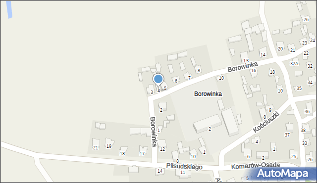 Komarów-Osada, Borowinka, 4, mapa Komarów-Osada