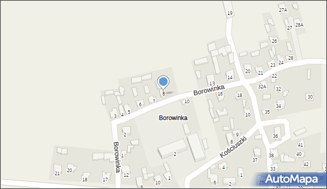 Komarów-Osada, Borowinka, 8, mapa Komarów-Osada