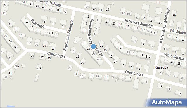 Konin, Bolesława Krzywoustego, 20, mapa Konina