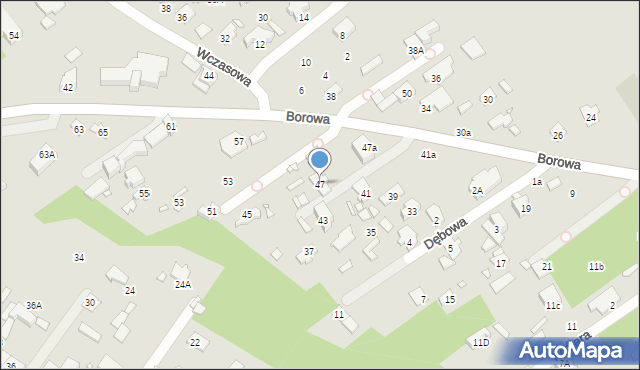 Konstancin-Jeziorna, Borowa, 47, mapa Konstancin-Jeziorna