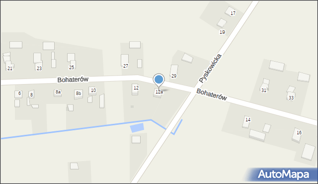 Kopienica, Bohaterów, 12a, mapa Kopienica