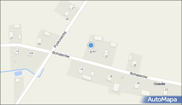 Kopienica, Bohaterów, 31, mapa Kopienica