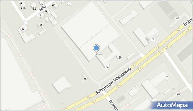 Koszalin, Bohaterów Warszawy, 26, mapa Koszalina