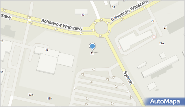 Koszalin, Bohaterów Warszawy, 31, mapa Koszalina