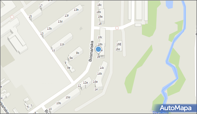 Koszalin, Bosmańska, 16, mapa Koszalina