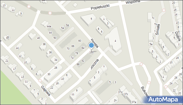 Koszalin, Boczna, 100, mapa Koszalina