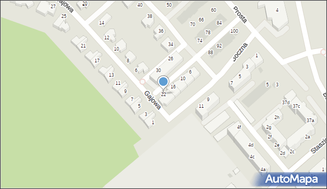 Koszalin, Boczna, 22, mapa Koszalina