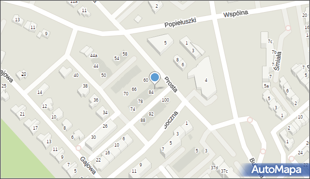 Koszalin, Boczna, 86, mapa Koszalina