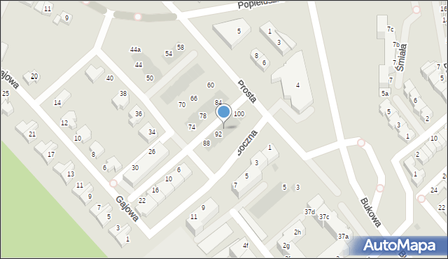 Koszalin, Boczna, 94, mapa Koszalina