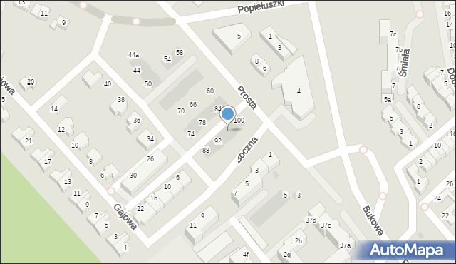 Koszalin, Boczna, 96, mapa Koszalina