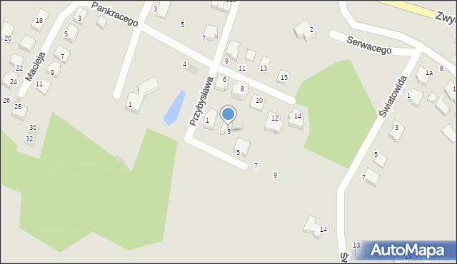 Koszalin, Bonifacego, 3, mapa Koszalina