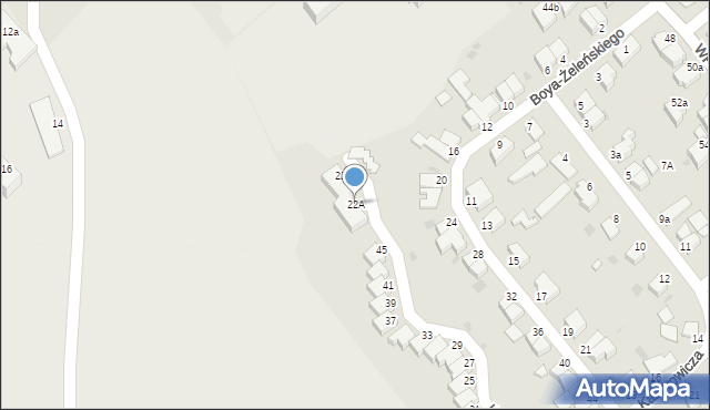 Koszalin, Boya-Żeleńskiego Tadeusza, 22A, mapa Koszalina