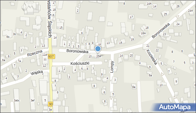 Koszęcin, Boronowska, 10A, mapa Koszęcin