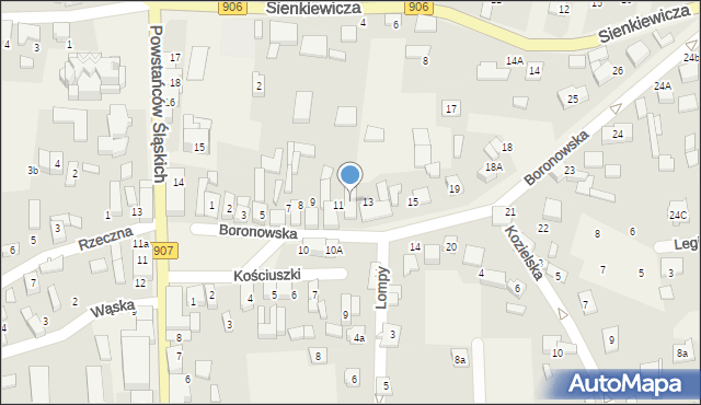 Koszęcin, Boronowska, 12, mapa Koszęcin