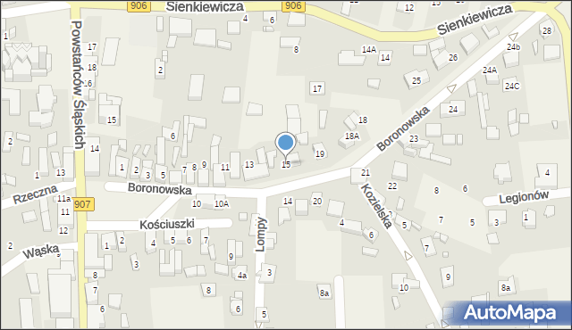 Koszęcin, Boronowska, 15, mapa Koszęcin