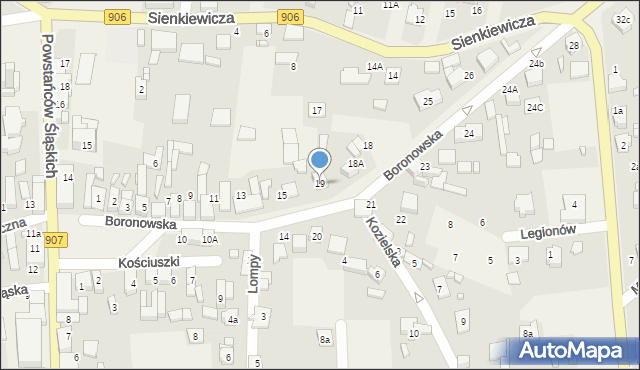 Koszęcin, Boronowska, 19, mapa Koszęcin