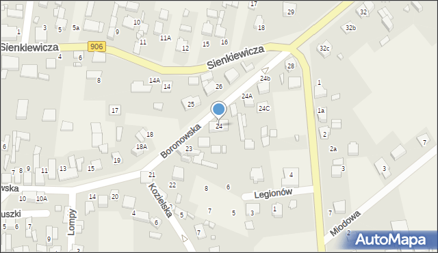 Koszęcin, Boronowska, 24, mapa Koszęcin