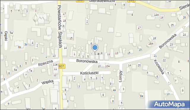 Koszęcin, Boronowska, 7, mapa Koszęcin