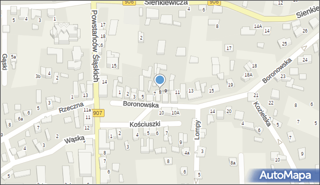 Koszęcin, Boronowska, 8, mapa Koszęcin