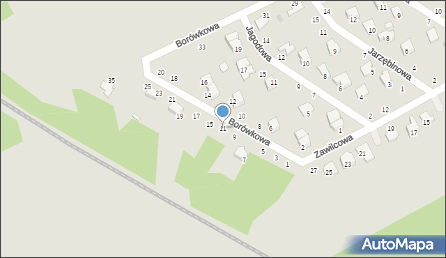 Kozienice, Borówkowa, 11, mapa Kozienice