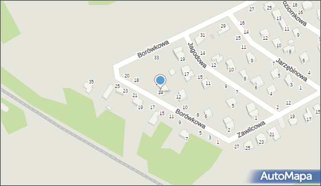 Kozienice, Borówkowa, 14, mapa Kozienice