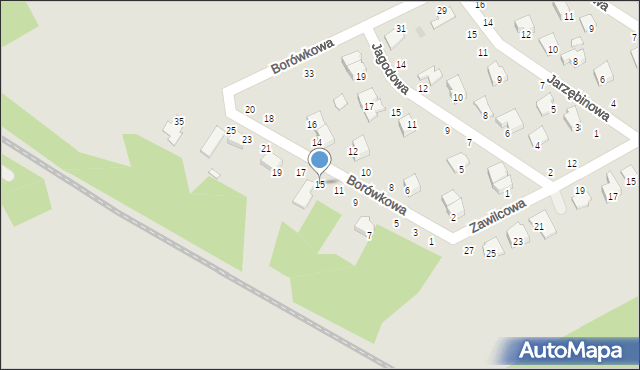 Kozienice, Borówkowa, 15, mapa Kozienice