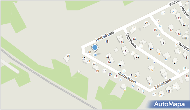 Kozienice, Borówkowa, 18, mapa Kozienice