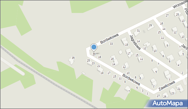 Kozienice, Borówkowa, 20, mapa Kozienice