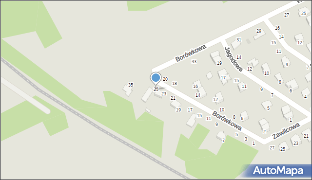 Kozienice, Borówkowa, 25, mapa Kozienice