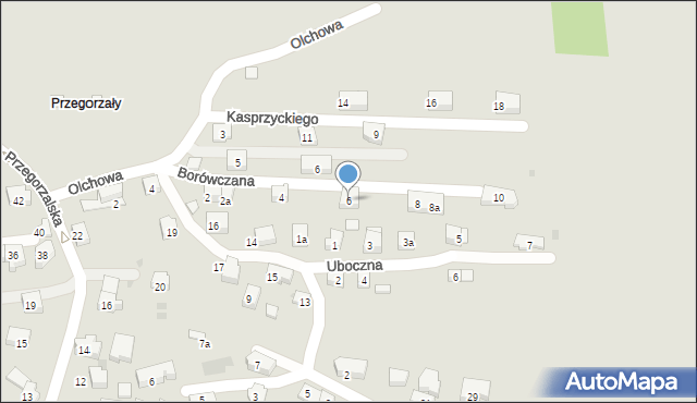 Kraków, Borówczana, 6, mapa Krakowa