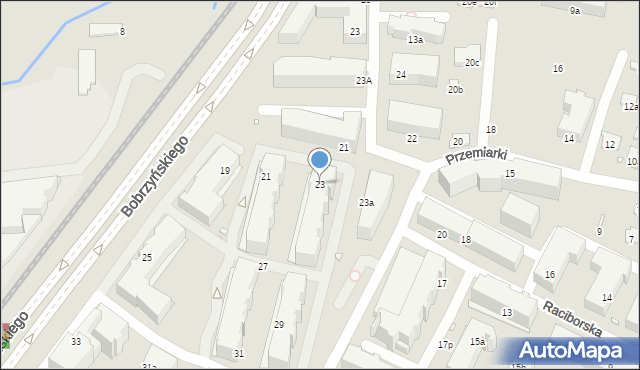 Kraków, Bobrzyńskiego Michała, prof., 23, mapa Krakowa
