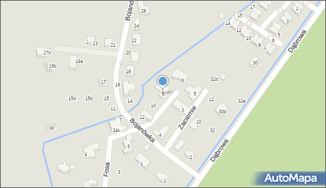 Kraków, Bojanówka, 8, mapa Krakowa