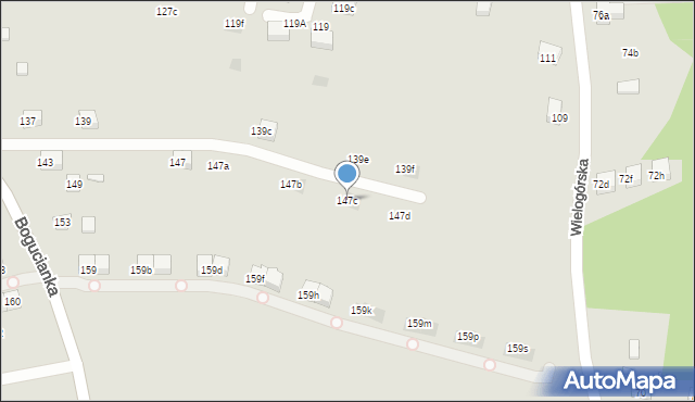 Kraków, Bogucianka, 147c, mapa Krakowa