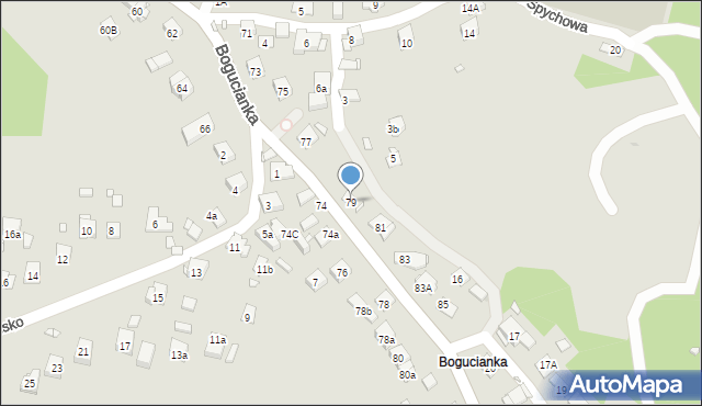 Kraków, Bogucianka, 79, mapa Krakowa