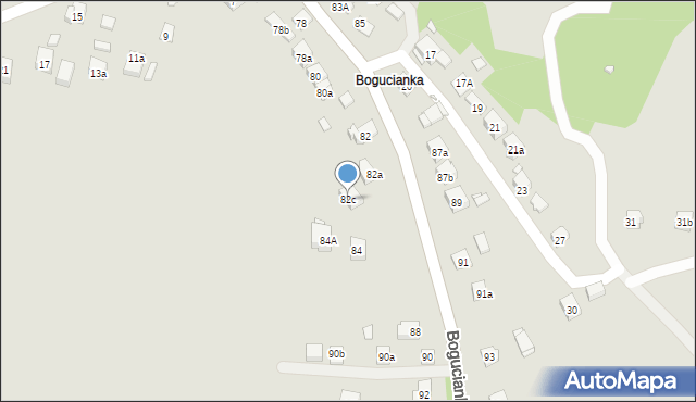 Kraków, Bogucianka, 82c, mapa Krakowa