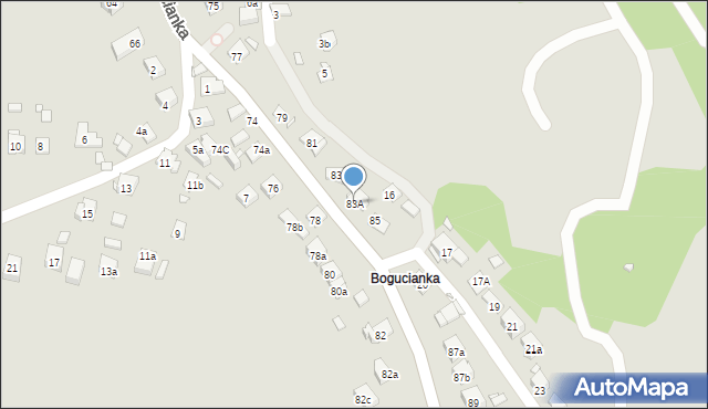 Kraków, Bogucianka, 83A, mapa Krakowa