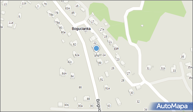 Kraków, Bogucianka, 87b, mapa Krakowa