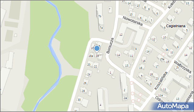 Kraków, Borsucza, 18, mapa Krakowa