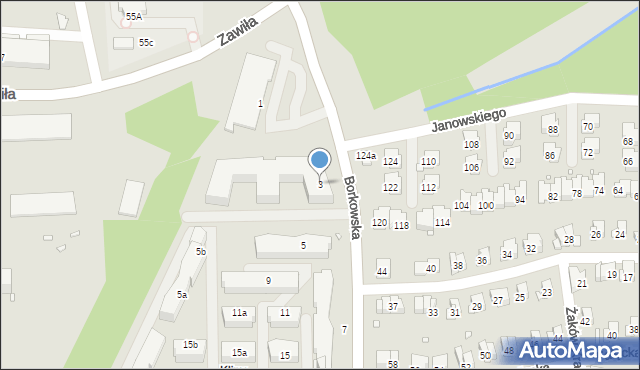 Kraków, Borkowska, 3, mapa Krakowa