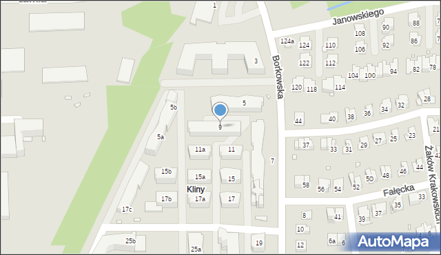 Kraków, Borkowska, 9, mapa Krakowa