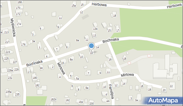 Kraków, Bochnaka Adama, prof., 12, mapa Krakowa