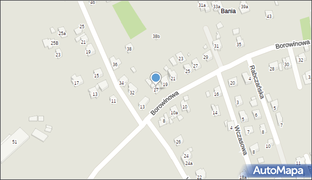 Kraków, Borowinowa, 17, mapa Krakowa