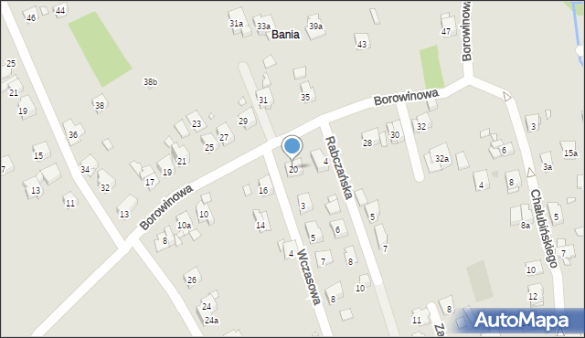 Kraków, Borowinowa, 20, mapa Krakowa