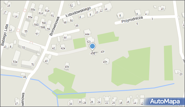 Kraków, Borowinowa, 40E, mapa Krakowa