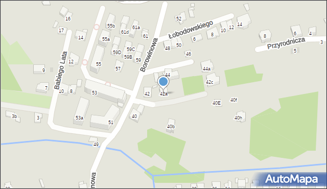 Kraków, Borowinowa, 42a, mapa Krakowa