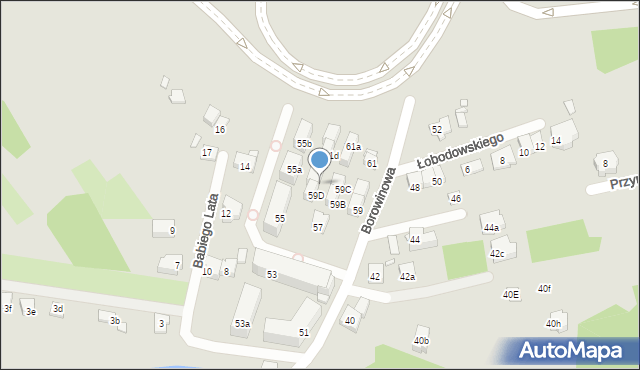 Kraków, Borowinowa, 59E, mapa Krakowa