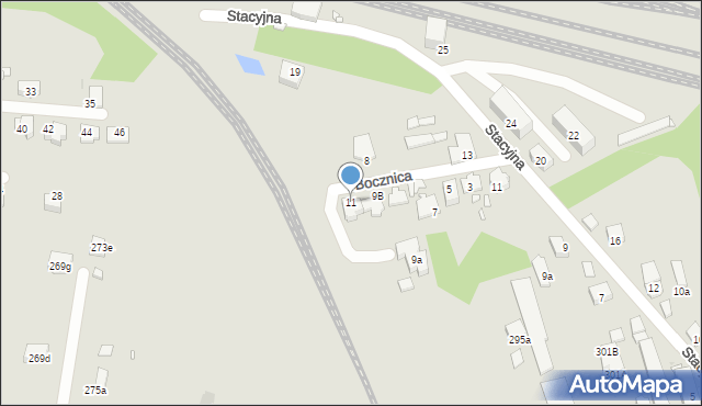 Kraków, Bocznica, 11, mapa Krakowa