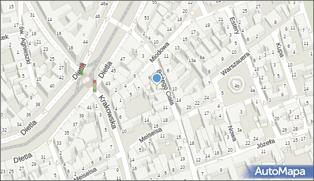 Kraków, Bożego Ciała, 7, mapa Krakowa