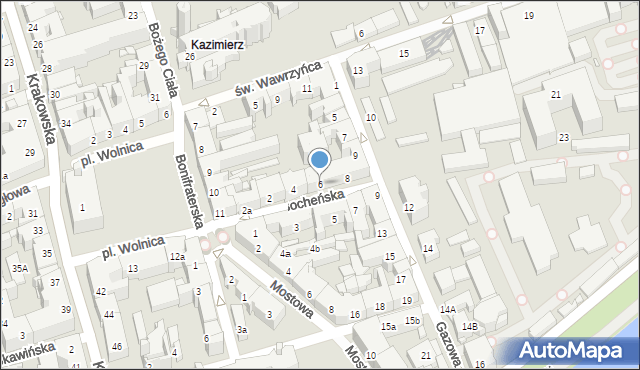 Kraków, Bocheńska, 6, mapa Krakowa